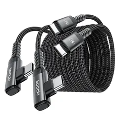 toocki usb c ケーブル L字 【3M+3M】2本セット PD/QC 60W/3A 急速充電 断線防止 ナイロン編み アンドロイド iPhone 17/iPhone 16/iPhone 15/Plus、MacBook Air/Pro、Gal ...