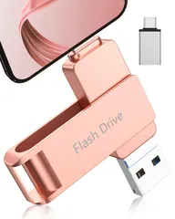 【アプリ不要】USBメモリ256GB 4in1 iPhone対応usbメモリーUSB3.0 高速 データ バックアップ type-c usbメモリー phone用外付けメモリusb 写真保存 Phone/Pad/PC/Android/Mac対応 回転 ...