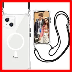 ★送料無料★Size:iPhone 12 Pro Max_Color:クリア MagSafe対応 iPhone 12 Pro Max用 ケースクリア ストラップ ショルダー マグネット搭載 HILEGENERアイフォン12 Pro Maxカバー 縦/横 2WA