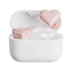 【新品】 ハート型イヤホン、ワイヤレスイヤホン、HIFI イヤホーンBluetooth5.3 、可愛らしいハート イヤホーン、Type-C急速充電対応、挿入式で自動接続、軽量コンパクトデザイン 片耳用/両耳用に対応、ENC/AACノイズキャンセリング機能、48