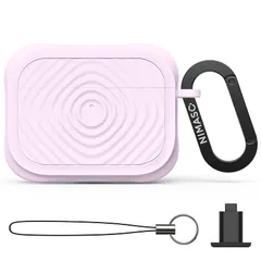 【新品】 NIMASO Airpods Pro3 専用 ケース シリコーン えあーぼっず プロ 第3世代 カバー 2025 保護 ケース ワイヤレス充電対応 耐衝撃 落下防止 キズ防止 防塵 カラビナ付き かわいい エアーポッズ プロ3 (ピンク) NEC 1