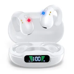 【新品】 【新時流 イヤホン bluetooth】イヤーカフイヤホン OWS 空気伝導 耳挟み式 bluetooth 塞がない ワイヤレス 骨伝導の革新 耳挟み式 オープンイヤー 音漏れ抑制 耳を塞がない Bluetooth5.3 数字LEDディスプレイ 瞬時