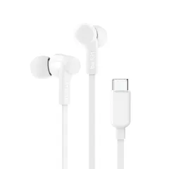 【新品】 Belkin イヤホン USB-C コネクタ マイク付き Android スマホ各種対応 ホワイト Rockstar G3H0002btWHT 1