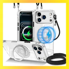 ★送料無料★Size:iPhone 17 Pro Max_Color:クリア BOOERUL iphone 17 Pro Max 用 ケース クリア Magsafe対応 耐衝撃 縦横両対応 リング 360 回転 いphone 17promax 携帯ケース TP