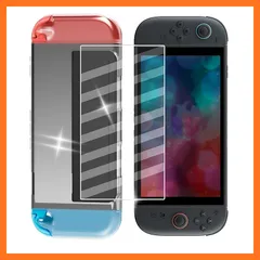 【新品】 Briacicell【1+1セット】For Switch 2用の ガラスフィルム (1枚) + 用の ケース クリア（1枚）【日本旭硝子素材製】Switch 2 2025 強化ガラス 保護フィルム 硬度9H 指紋防止 気泡防止 TPU 黄変防止  0