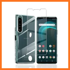【新品】 対応 Xperia 5 III SO-53B SOG05 用の ケース + ガラスフィルム Xperia 5 III SO-53B SOG05 カバー柔軟 TPU 全透明 軽量 衝撃吸収 傷つけ防止 携帯便利 滑り止め 散熱加工 黄変しにくい 【 0