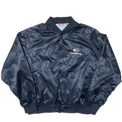 ヴィンテージ ウエストアーク 刺繍ロゴ ナイロンジャケット スタジャン レーシングジャケット アメ車 シボレー・コルベット スナップボタン ヴィンテージアイテム 2XL 黒 ジャケット アウター レディース ユニセックス メンズ 古着 長袖 CHM