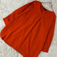 UNTITLED ブラウス オレンジ 44 キレイめ 着回し オフィス 上品