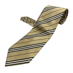 Burberry LONDON(バーバリーロンドン) ネクタイ メンズ美品  - ベージュ×黒×マルチ レジメンタル