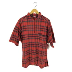 ユーズドフルギ USED古着 {{OXBOW}} フランス製 チェック フランネル ハーフジップ 半袖 トップス メンズ  L