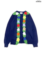 古着 BW アメリカ製 刺繍 花柄 コットン 長袖 アウター 羽織り 紺 (ttu2510061)