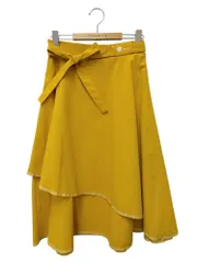 エムズグレイシー 117330 スカート 38 イエロー ロゴ刺繍 フレア IT6KTUVZ6GF5