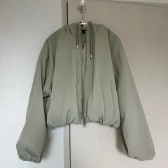 ザラ カーキ色 フード ショート ジャケット スモール