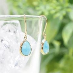 sowi フックピアス ターコイズ&マザーオブパール ソーイ - メルカリ