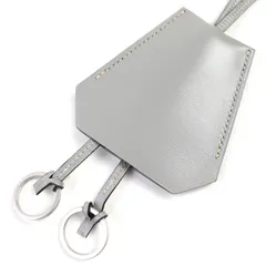 極美品△HERMES エルメス ヴィンテージ マルジェラ期 クロシェット レザー ネックレス ペンダント ネックレス グレー □C 箱付き フランス製 レディースのサムネイル