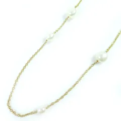 美品△TIFFANY&Co. ティファニー エルサペレッティ 750 パール ネックレス 91.5cm ゴールド ホワイト 箱・ケース付き 重量20.1g レディース
