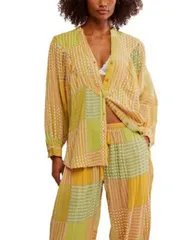 フリーピープル レディース アウター パーカー・スウェット シャツ Free People Night After Night Pajama Shirt Lemon Lime Combo ライム