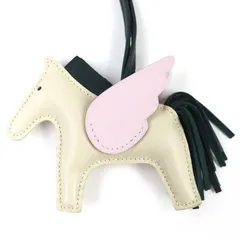 美品△HERMES エルメス ロデオチャーム ペガサスPM アニョーミロ スイフト クレ/モーヴペール/ヴェールシプレ バッグチャーム U刻印 フランス製 レディース