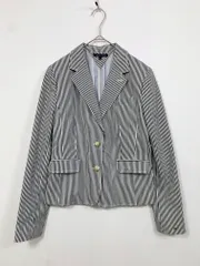 TOMMY HILFIGER トミーヒルフィガー ストライプ テーラード ジャケット size8/紺×白 ■■ レディース