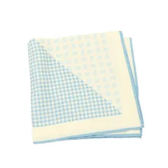 【中古】ポールスミス Paul Smith シルク プリント ポケットチーフ オフホワイトxライトブルー【メンズ】