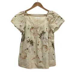 美品 PINK HOUSE ピンクハウス ウサギ ドット ショートスリーブ ブラウス アイボリー レディース 古着 中古 USED