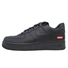 未使用 NIKE x SUPREME ナイキ シュプリーム CU9225-001 AIR FORCE 1 LOW SP スニーカー エアフォース 靴 ロゴ 26.5cm 黒 2023年製 メンズ 古着 中古 USED