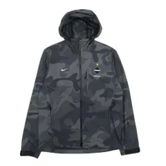 美品 14ss NIKE x F.C.Real Bristol ナイキ FCRB 640468-020 カモフラージュ トレーニングパーカー ジャケット ロゴ S グレー メンズ 古着 中古 USED