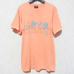 良品 STUSSY ステューシー プリントTシャツ カットソー S オレンジ メンズ 古着 中古 USED