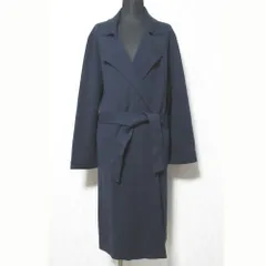 美品 Theory セオリー CASHCOTTON DOUBLE FACE TRENCH カシミヤブレンド ダブルフェイスコーディガン サイズS ネイビー レディース 古着 中古 USED