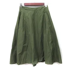 シップス SHIPS フレアスカート ロング 36 S 緑 カーキ /YI