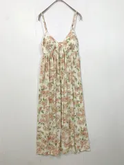 gelato pique ジェラートピケ ルームウェア 花柄 キャミソール ワンピース sizeF/白ｘピンク ■■レディース
