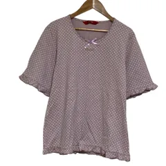 美品 PINK HOUSE ピンクハウス ドット フリル Tシャツ カットソー サイズ4 ライトピンクパープル レディース 古着 中古 USED