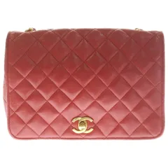 CHANEL (シャネル) マトラッセ23 ココマーク ラムスキン シングルフラップ レザーチェーンショルダーバッグ レッド