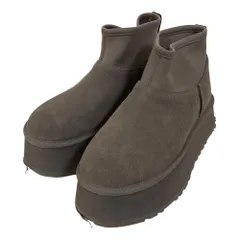 良品 UGG アグ Classic Mini Dipper プラットフォーム ショートブーツ 1168170 US7 24cm グレー レディース 古着 中古 USED