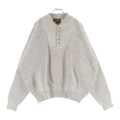 Eddie Bauer (エディバウワー) 80-90s ヘンリーネック ハーフボタン 長袖ニットセーター アイボリー