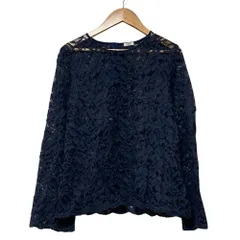 美品 IENA イエナ レーストップス カットソー ネイビー レディース 古着 中古 USED