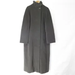 美品 Max Mara マックスマーラ ウール カシミヤ スタンドカラー ロングコート 34 グレー レディース 古着 中古 USED
