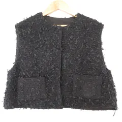 美品 gypsophila ジプソフィア Sucre Gilet ベスト GP-244-PR Fサイズ ブラック レディース 古着 中古 USED