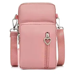 [Honesty Mouth] スマホポーチ ケース 斜めがけ ミニ ショルダー バッグ アームポーチ 防水 レディース かわいい ハート形 プラー(引き手) (10:パステルピンク) 1