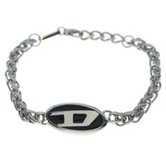 DIESEL (ディーゼル) Dロゴ チェーンブレスレット シルバー/ブラック DX1469040