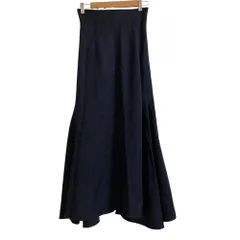 美品 23SS SNIDEL スナイデル ハイウエストロングスカート サイズ1 ネイビー レディース 古着 中古 USED