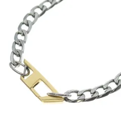 DIESEL (ディーゼル) STEEL NECKLACE Dロゴ チェーンネックレス シルバー/ゴールド DX1343