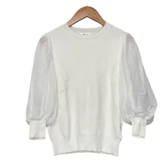 美品 FRAY I.D フレイアイディー シアースリーブニットトップス Free ホワイト レディース 古着 中古 USED