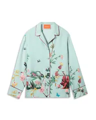 ラ・ダブル・ジェイ レディース アウター パーカー・スウェット シャツ シルク La DoubleJ Silk Pajama Shirt Zooflora Panel