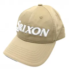 【超美品】スリクソン キャップ ベージュ×白 立体ロゴ刺しゅう  F (56-60cm)   ゴルフウェア 2025年モデル SRIXON
