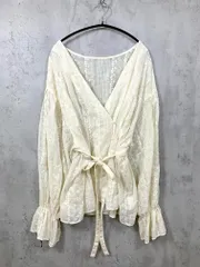 CLASSICAL ELF クラシカルエルフ 前後2wayキャンディースリーブカシュクール ブラウス シャツ sizeS/アイボリー ■■レディース