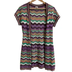 美品 M MISSONI エムミッソーニ 半袖 カーディガン サイズ4 マルチカラー レディース 古着 中古 USED