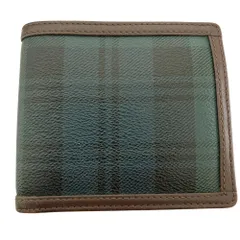 良品 Polo by Ralph Lauren ポロバイラルフローレン ブラックウォッチ チェック 二つ折り 財布 コンパクトウォレット グリーン系 メンズ レディース 古着 中古 USED