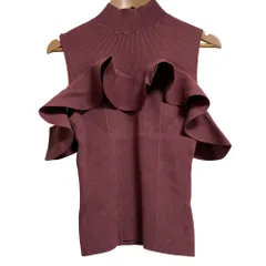 未使用 23SS SNIDEL スナイデル フリルニットプルオーバー カットソー サイズＦ ローズ レディース 古着 中古 USED