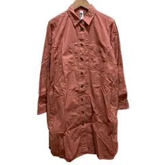 美品 MHL マーガレットハウエル ロングスリーブ シャツワンピース サイズ1 ピンク レディース 古着 中古 USED